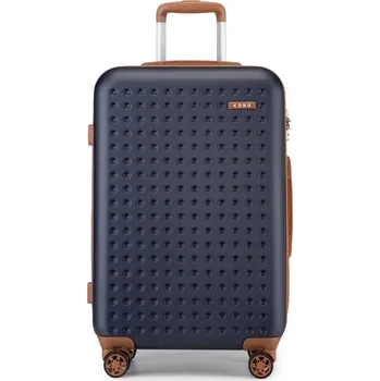 Cestovní ABS+PC kufr Kono - navy-hnědý - 85L