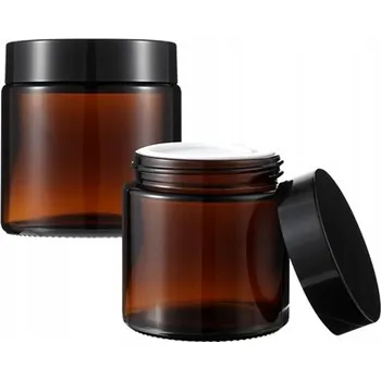 Sklenice 120 ml + černé víčko skleněná zavařovací sklenice hnědá 58/R3 UV ochrana