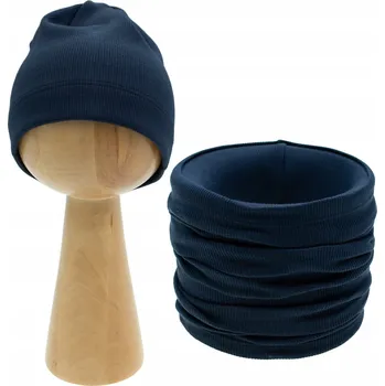 Čepice Chlapecká souprava čepice + nákrčník tmavě modrá Nicol, vel. 12 128/134