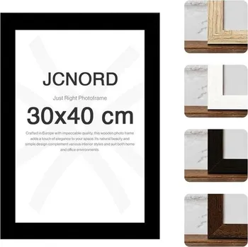 Rám na obraz Černý dřevěný MDF fotorámeček 30x40 cm s nerozbitným akrylovým sklem | Moderní fotorámeček na zeď a