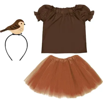 Karnevalový kostým KOSTÝM VRABEC PŘEVLEK VRABČÁK ČELENKA 134-140