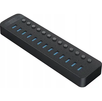 USB hub USB Hub Orico CT2U3-13AB, 13x USB-A 3.0 s vypínači - černý