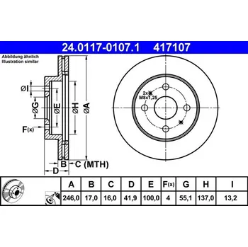 Brzdový kotouč Brzdový kotouč ATE 24.0117-0107.1