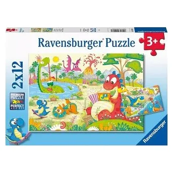 Puzzle RAVENSBURGER Puzzle Oblíbení dinosauři 2x12 dílků