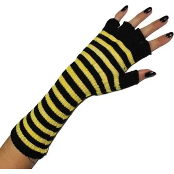 Karnevalový doplněk Návleky na ruce - rukavice - žluté