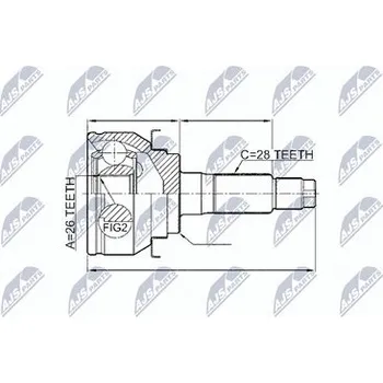 Poloosa kola Sada kloubů pro hnací hřídel NTY NPZ-FR-047