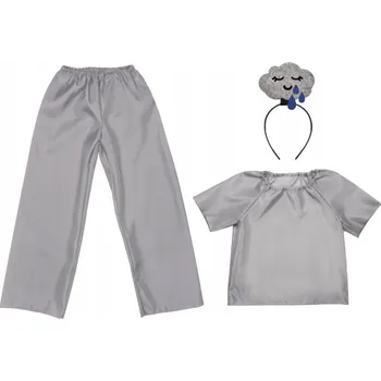 Karnevalový kostým KOSTÝM DO DEŠTĚ NEPROMOKAVÁ BUNDA KALHOTY ČELENKA 98-110 4 DÍLY