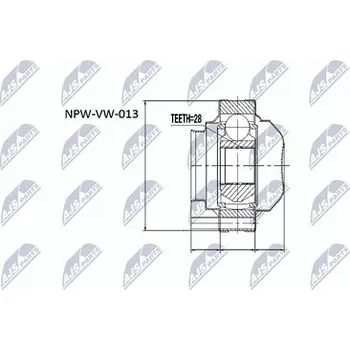 Poloosa kola Sada kloubů pro hnací hřídel NTY NPW-VW-013
