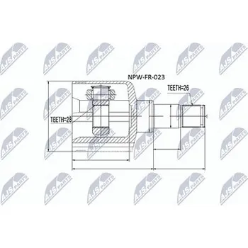 Poloosa kola Sada kloubů pro hnací hřídel NTY NPW-FR-023