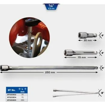 Gola hlavice Brilliant Tools BT020904 Otočný nástavec 1/4", 75 mm