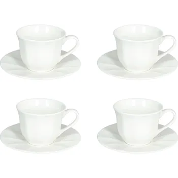Tognana QUEEN BIANCO Sada čajových šálků a podšálků 220 ml 4 ks bílé