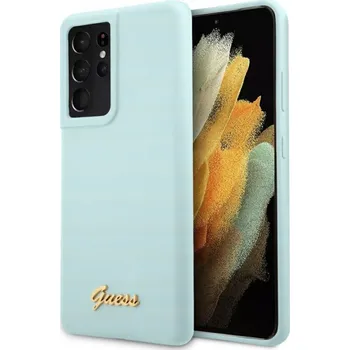 Pouzdro na mobilní telefon Zadní Kryt Guess pro Samsung Galaxy S21 Ultra modrý