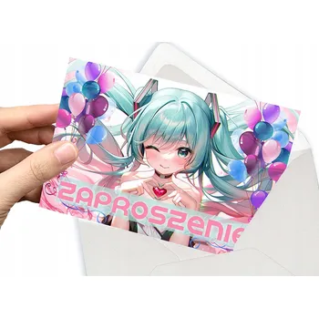 Pozvánka POZVÁNKA HATSUNE MIKU NA DĚTSKOU OSLAVU + OBÁLKA DÁREK