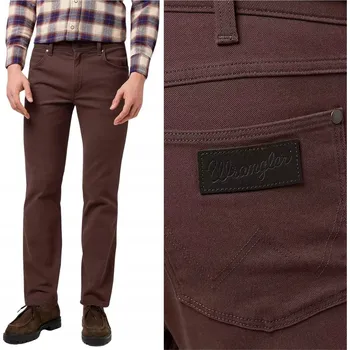 Wrangler GREENSBORO Mahogany hnědé rovné pánské kalhoty W32 L32