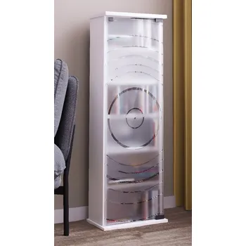 Komoda VCM Vitrína na média Tilano M, bílá 496901