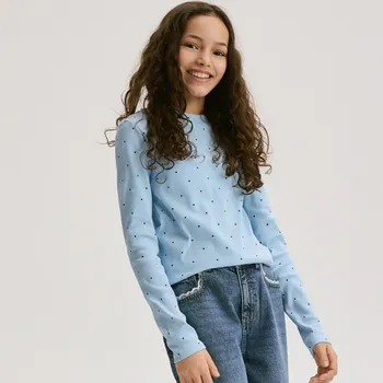 Dívčí tričko Reserved - GIRLS` T-SHIRT - modrá - 790HT-55X - 790HT-55X-128