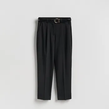 Dámské oblečení Reserved - Kalhoty s páskem - černý - 185GU-99X - 185GU-99X-XL