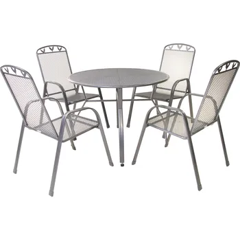 Zahradní nábytek Greemotion Zahradní sestava »Toulouse« (Stůl + 4 stohovací židle, Ø100 x 74 cm)