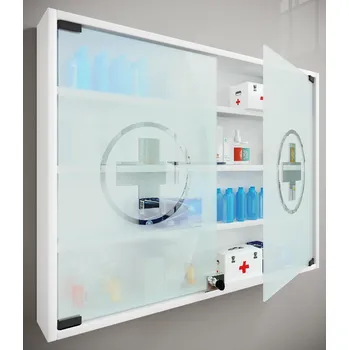 Koupelnový nábytek Lékárnička VCM „Hustila L“, bílá 496832