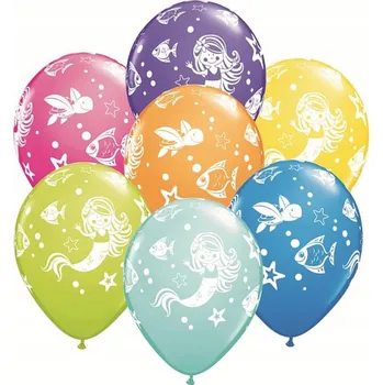 Balónek QUALATEX PASTELOVÝ BALÓNEK MOŘSKÁ PANNA RYBIČKY MIX 27cm 1 Ks