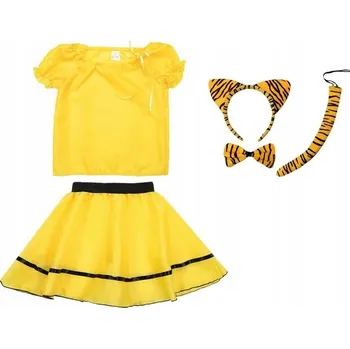 Karnevalový kostým KOSTÝM TYGR TYGŘÍK SUKNĚ 134-140 5 dílů