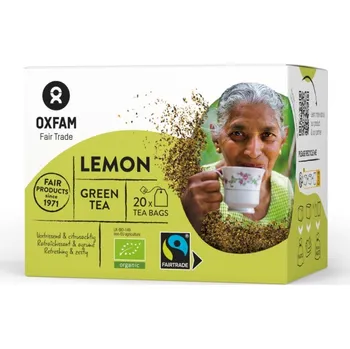 Čaj Oxfam Fair Trade Bio zelený čaj s citrónovým aroma ze Šrí Lanky, sáčky 20 x 1,8 g