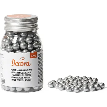 Přisada na vaření a pečení Decora, Itálie Cukrové zdobení stříbrné perly 100g - Decora | Skvělé pro Váš domácí dort