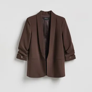 Dámské sako Reserved - Sako s příměsí viskózy - tmavě hnědá - 148IS-89X - 148IS-89X-XL