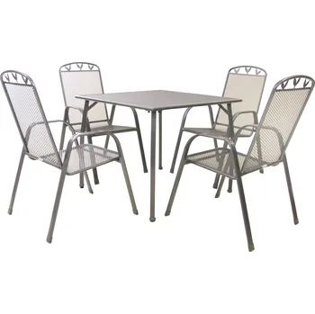 Zahradní nábytek Greemotion Zahradní sestava »Toulouse« (Stůl + 4 stohovací židle, 90 x 74 x 90 cm)