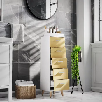 Koupelnový nábytek VCM Zásuvková skříň "Landos M", Dub med 497060