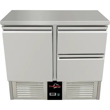 DASgastro Chladící stůl 0,9 x 0,7 m - s 1 dveřmi a 2 šuplíky vpravo