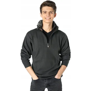 Pánský svetr Hřejivý pánský svetr na zip se stojáčkem 2052-4 XXL