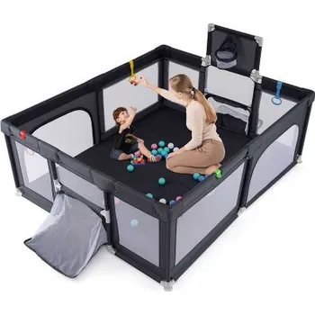 Dětská ohrádka Dětská ohrádka BB6402DE-GR, 188 x 157 x 100 cm, šedá - A COSTWAY