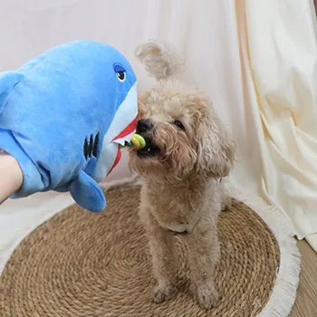 Hračka pro psa AIDOG – Plyšová hračka ŽRALOK s lanem - s pískadlem - rukavicí