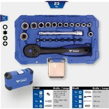 Brilliant Tools BT020023 Souprava nástrčných klíčů 1/4", 23dílná