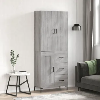 Příborník a kredenc zahrada-XL Skříň highboard šedá sonoma 69,5 x 34 x 180 cm kompozitní dřevo 3196017