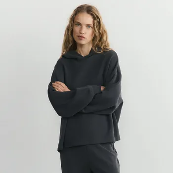 Dámská mikina Reserved - Oversize mikina s modalem - ocelově modrá - 702GA-95X - 702GA-95X-L