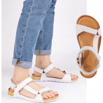 Dámské sandále Dámské sandály barefoot Kallia kožené bílé velikost 38