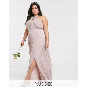 Dámské šaty TFNC PLUS PLISOVANÁ MAXI ŠATY S ROZPARKEM (46)