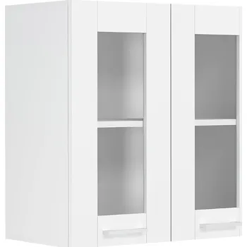 Obývací stěna VCM Nástěnná skříňka ze skla 80 cm „Colura“, bílá 496626