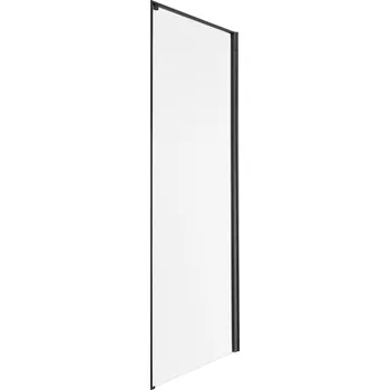 Novoterm Modul sprchového koutu NV-Long SC BL 90 - pevná boční stěna, černá/transparent - bez vaničky