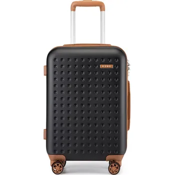 Moderní kabinový ABS+PC kufr Kono - černo-hnědý - 32L