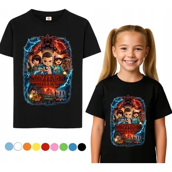 Chlapecké tričko Dětské tričko STRANGER THINGS Netflix T-shirt Velikost M 140 Cm + Tetování