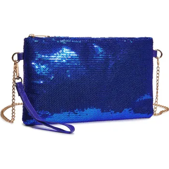 Kabelka Miss Lulu Elegantní večerní kabelka s flitry - navy