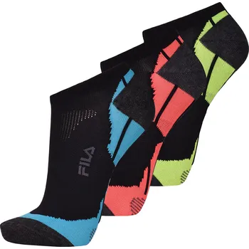 Pánské ponožky Ponožky Fila Calza Invisible Socks 3P - shock black/multicolor Černý (35-38)