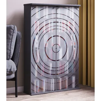 Komoda VCM Vitrína na média Tilano L, antracitová 496904