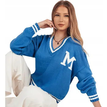 Dámský svetr DStreet dámský svetr modrý oversize k bokům univerzální velikost