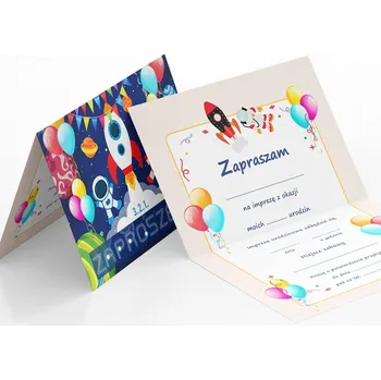 Pozvánka POZVÁNKA KOSMOS RAKETA PLANETY NA DĚTSKOU OSLAVU NAROZENIN + OBÁLKA DÁREK