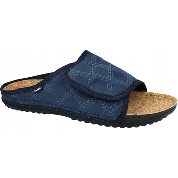 Dámská obuv INBLU PAPUČE NAZOUVÁKY MODRÉ PANTOFLE S OTEVŘENOU ŠPIČKOU A ZAPÍNÁNÍM NA SUCHÝ ZIP 42