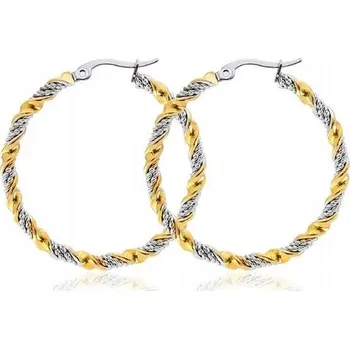 Náušnice Velké pozlacené náušnice kruhy ocel chirurgické oceli 316L, nerezové